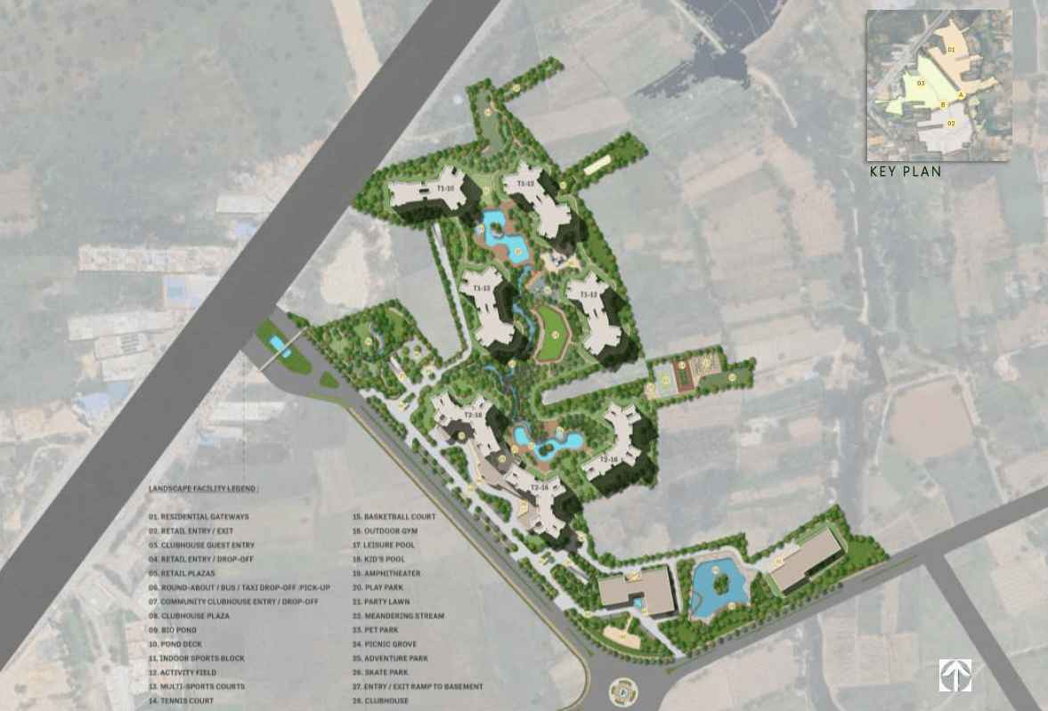 Krisala Thane master plan showing tower positions and green spaces