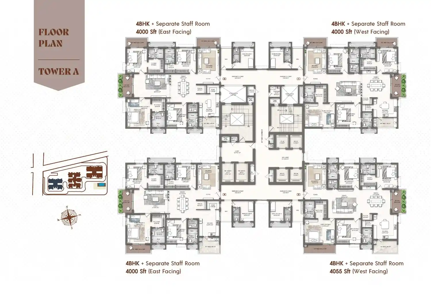 Raymond JK Gram 3 BHK floor plan