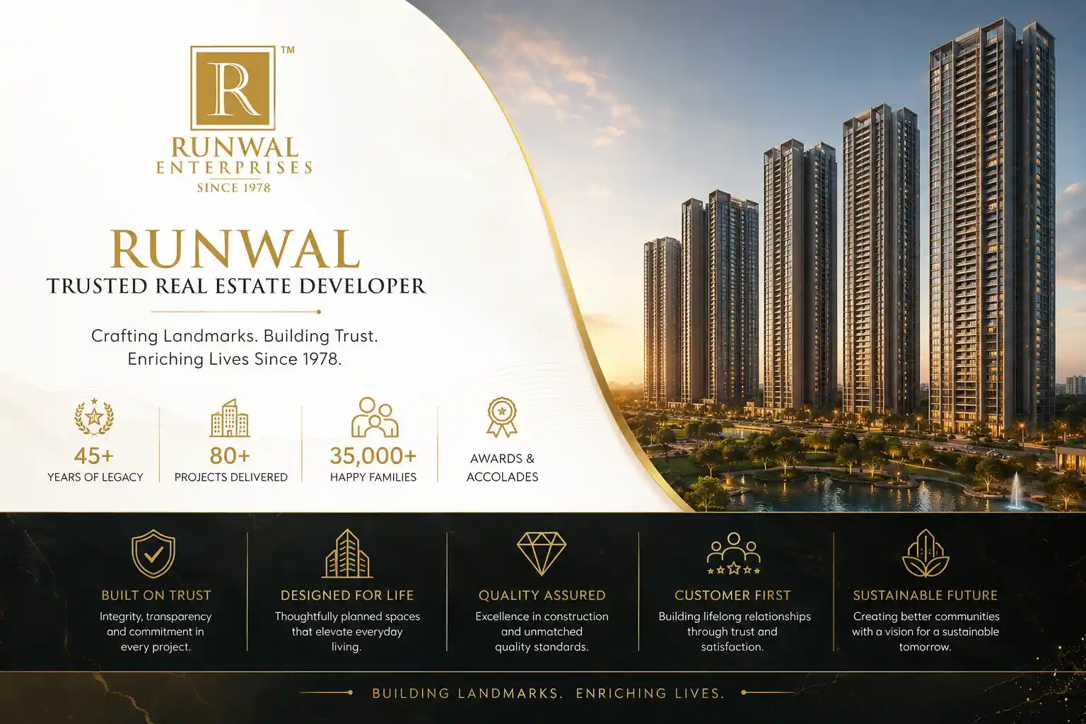 Runwal Group official logo for Thane projects